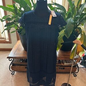 Chic Navy Crochet Dress